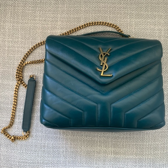Gorgeous Yves Saint Laurent Quilted Leather LouLou Small Emerald Green - Picture 3 of 8
